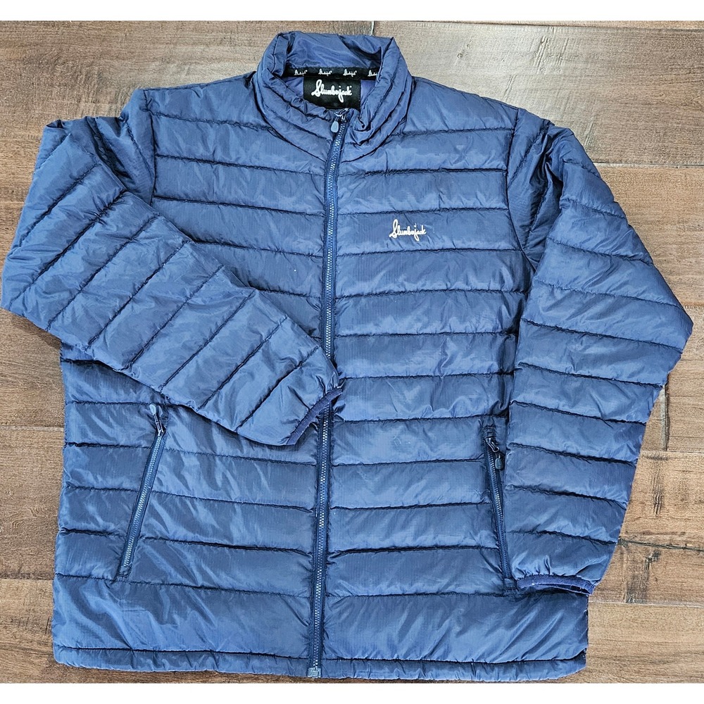 Slumberjack Urban Navy Down Puffer Jacket XL‎ Ultralight Quilted Full Zip